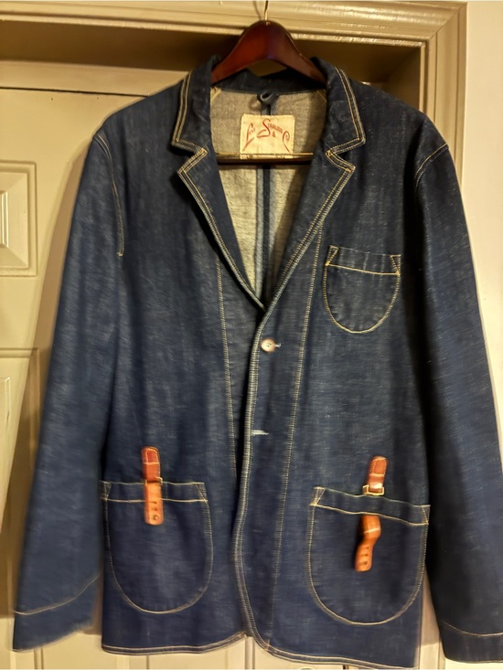 Levi's Other - Levi's Blue Denim Jacket with Red Logo Patch